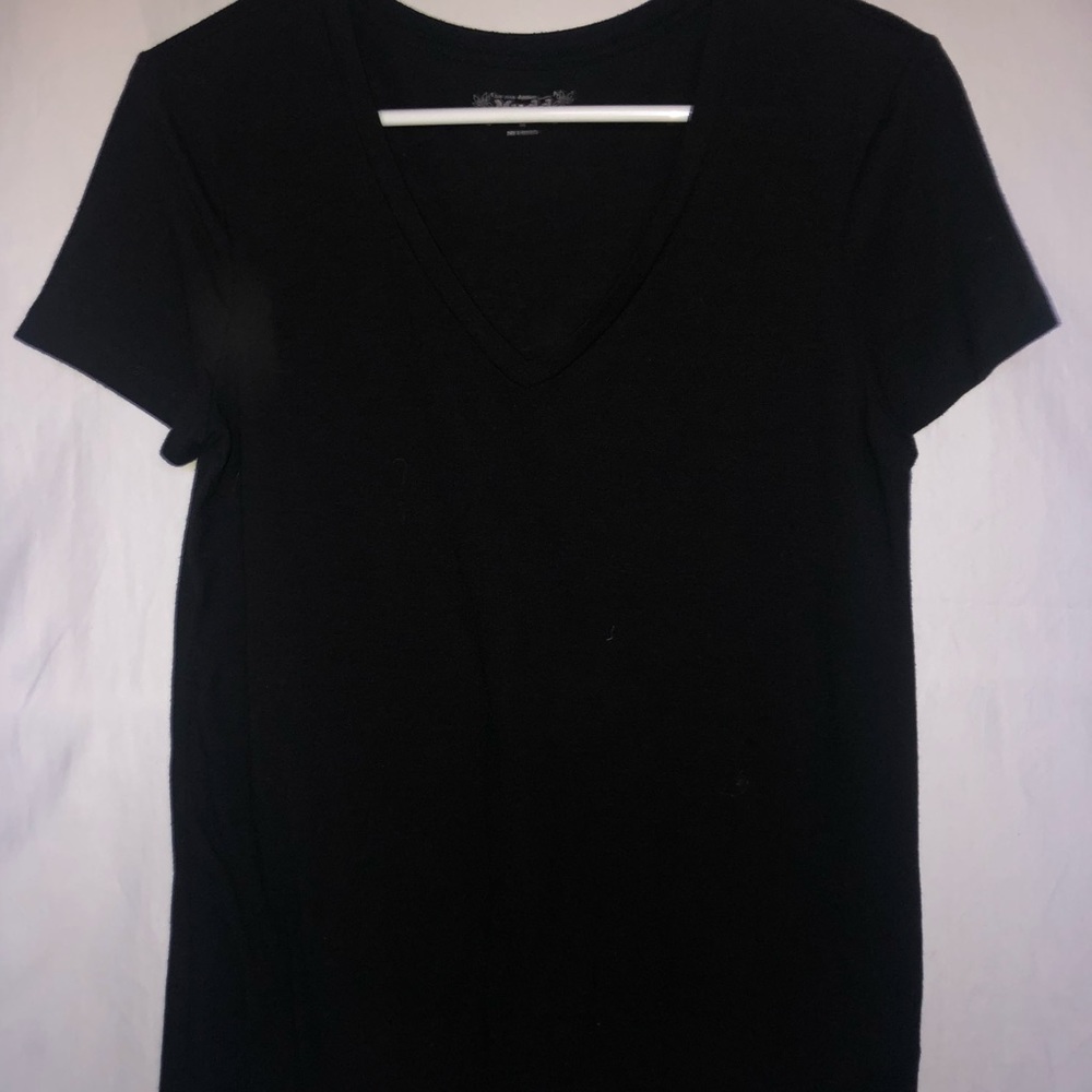 Plain black v-neck